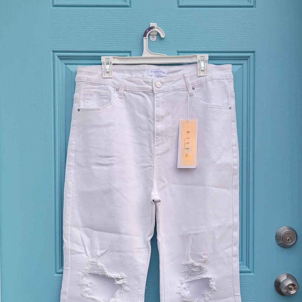 NWT Risen Jeans High Rise Crop Distressed Jeans